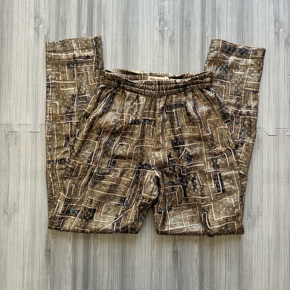 Isabel Marant pour H&M Shiny Metallic Brown Patterned Pants Size 2